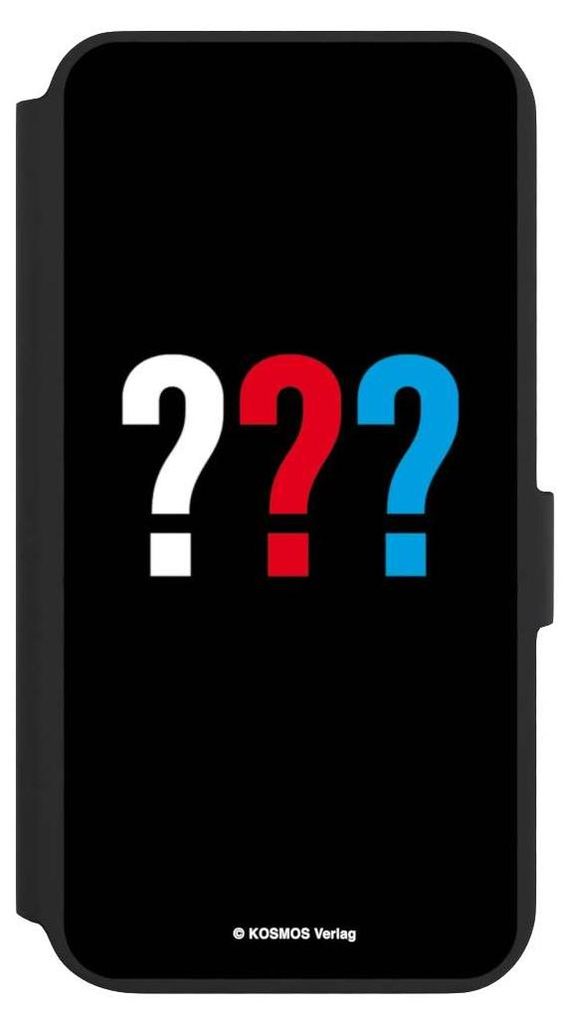 NIVOCASE Klapphülle für Samsung Galaxy S22+ Handyhülle aus Kunst Leder NIVOflip schwarz Logo Offizielles Lizenzprodukt Die drei ???