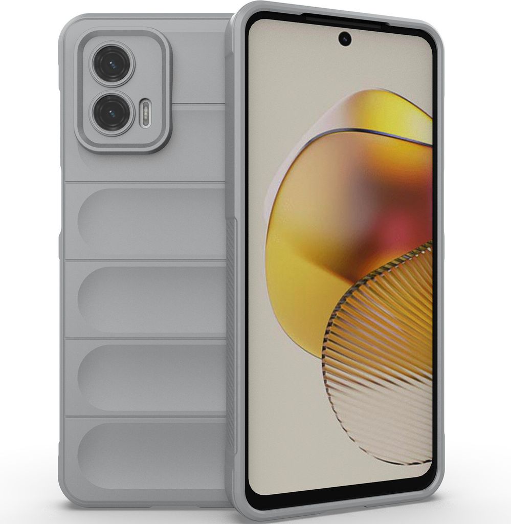 Handyhülle für Motorola Moto G73 Weich TPU Silikon Stossfest Anti-rutsch Hülle Grau