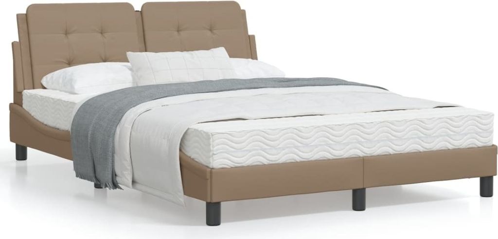 Maison Exclusive - Bettgestell mit LED ohne Matratze "Zadar" Cappuccino-Braun 120x200 cm