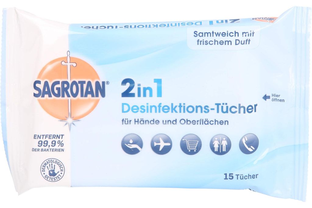 Sagrotan 2in1-Desinfektionstücher für 15er Produktbild 
