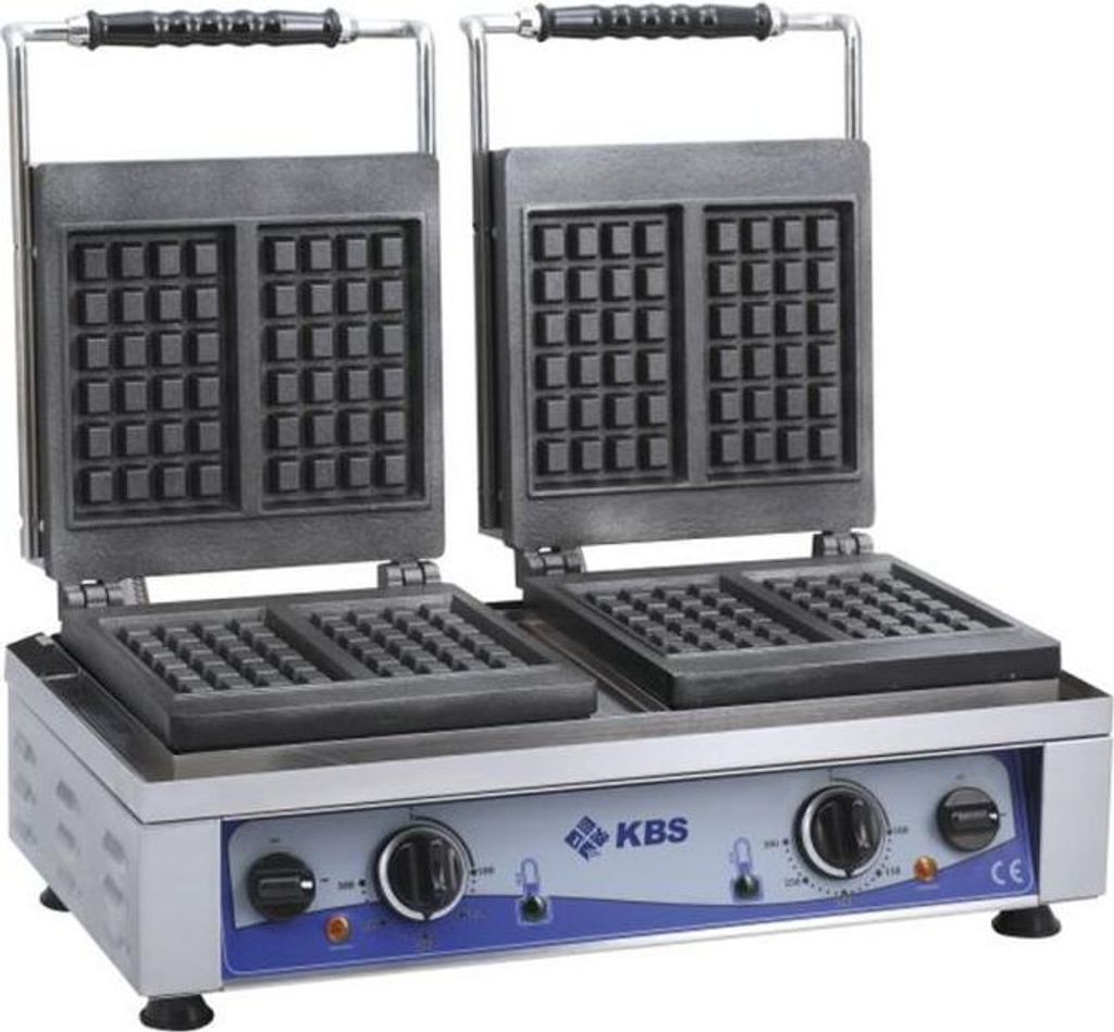 Doppeltes Waffeleisen für Brüsseler Waffeln - 4 Waffeln gleichzeitig backen, 230 V