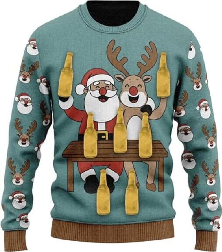 JAP Christmas - 3D Weihnachtspullover - Ringwerfen - Lustiger Hässlicher Weihnachtspullover Für Damen und Herren Ugly Christmas Sweater - M
