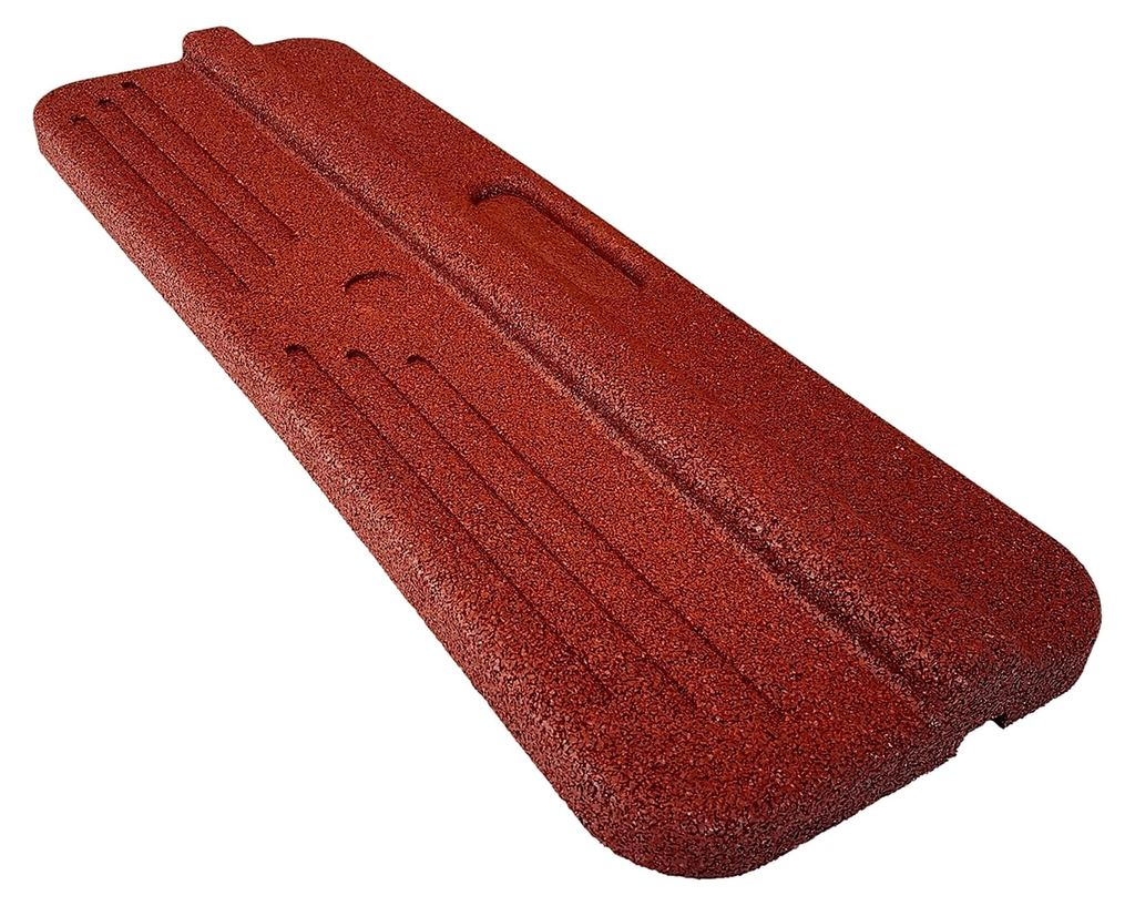 Antirutschmatte für Leitern (LxBxH: 75 x 25 x 5 cm, Rot) - Leiterstandfuß aus 100% recyceltem Kunststoff für sicheres Arbeiten