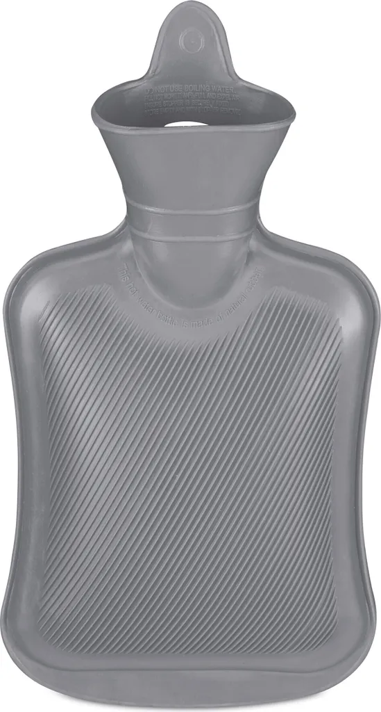 Bouillotte 1L Relaxdays en Caoutchouc avec Revêtement Gris Moelleux
