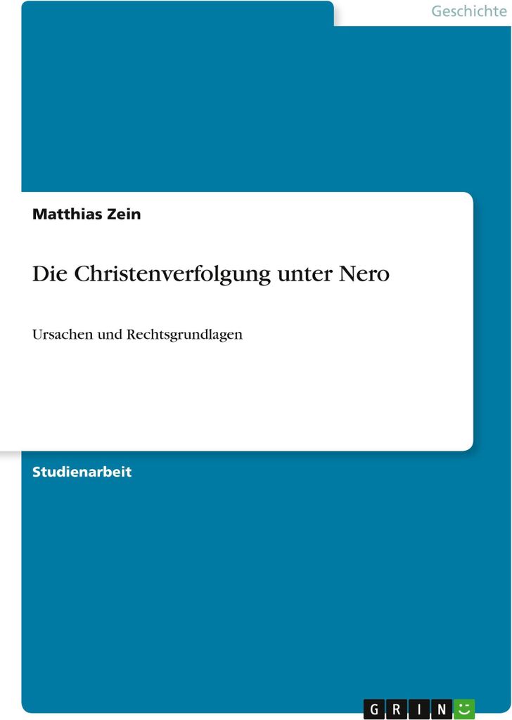 Die Christenverfolgung unter Nero