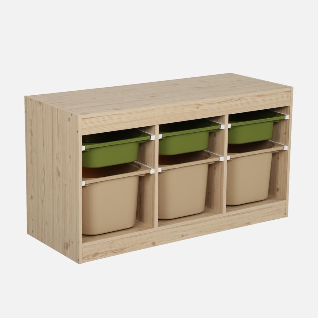 sweeek - Kinder-Aufbewahrungsmöbel mit Holzdekor und 6 Produktbild 