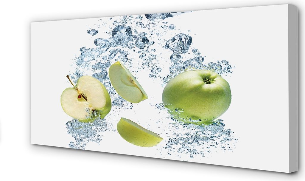 Leinwandbild 120x60 Wandkunst Wasser Apfel in Scheiben geschnitten