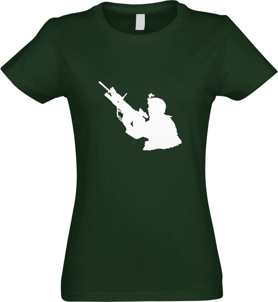 Kiwistar - T-Shirt tailliert - Damen - flaschengrün - Armee - Motiv 1 - Special Forces - mit Motiv Bedruckt - Funshirt Design - Sport - Freizeit -...