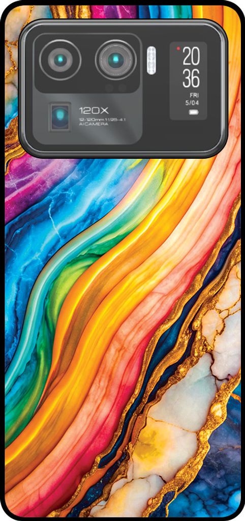 Smartphonica Telefon Fall geeignet für Xiaomi Mi 11 Ultra mit Regenbogen Gold Marmor Print - TPU Backcover Fall Regenbogen Gold Marmor Design
