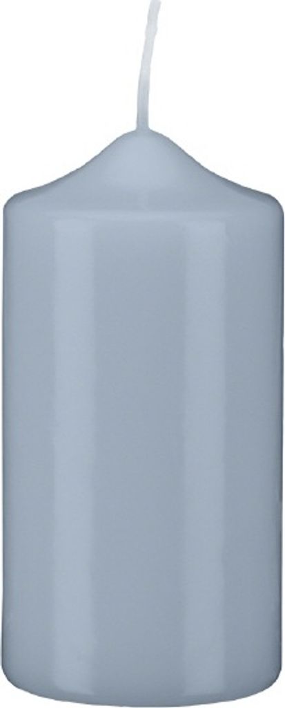 Stumpen Kerzen Jeans Blau 20 x Ø 8 cm, 6 Stück getauchte Stumpenkerzen mit Spitzkopf in RAL Qualität