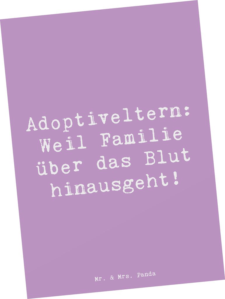 Mr. & Mrs. Panda Ansichtskarte Spruch Adoptiveltern Liebe - Lavendeltraum - Geschenk, Familie Verwandte, Grußkarte, Ansichtskarten, bildkarte, Pos...