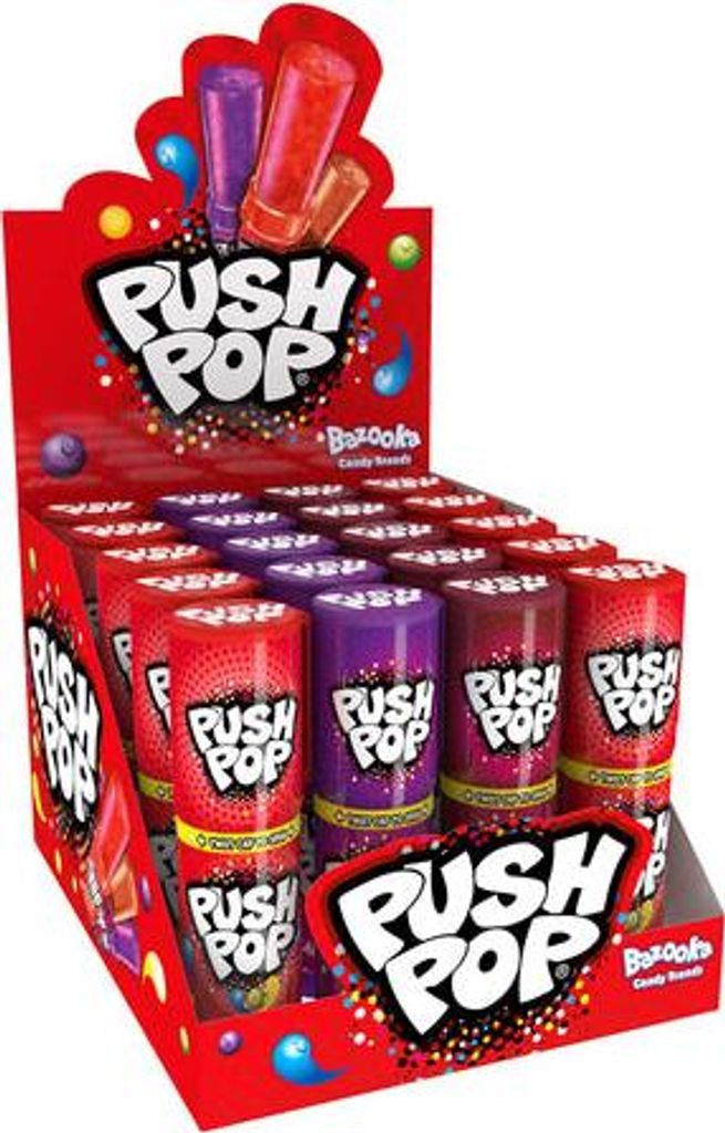 Bazooka Push Pop 4 Geschmacksrichtungen (20 Stück) Produktbild 