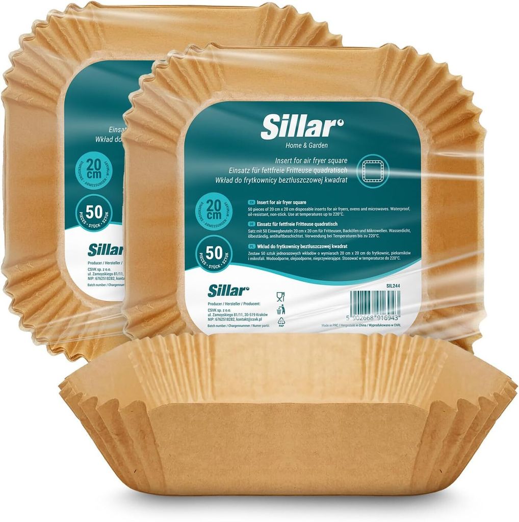 Sillar 100 sztuk kwadratowego papieru do pieczenia 20 x 20 Zdjęcie produktu 