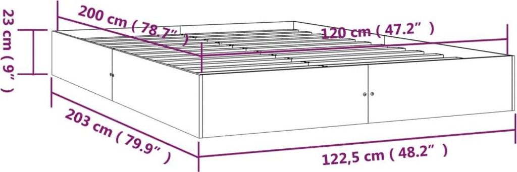 vidaXL Massivholzbett ohne Matratze 120x200 cm Produktbild 