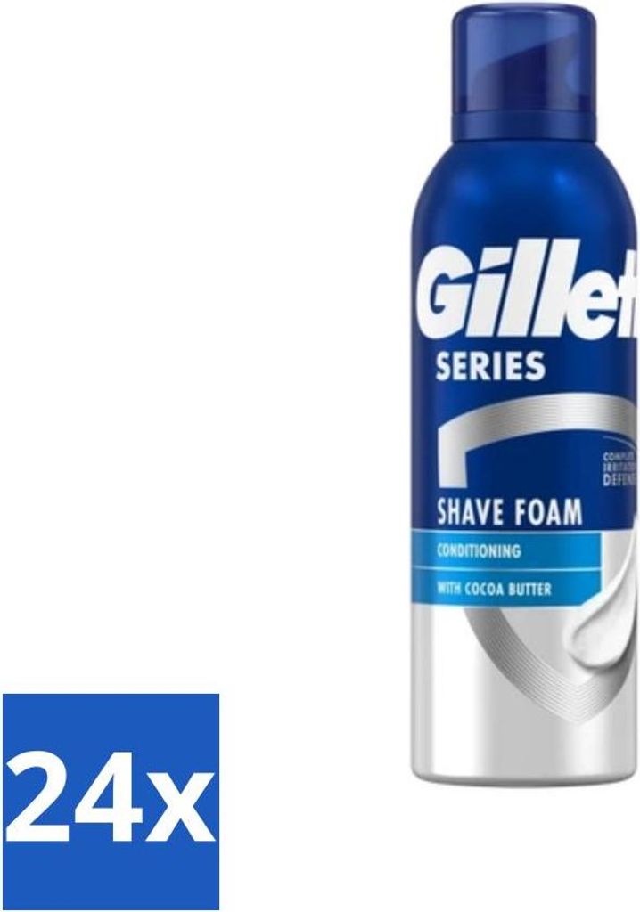 Gillette Series Rasierschaum mit Kakaobutter - 250 ml - Vorteilspack - 24 Stücke