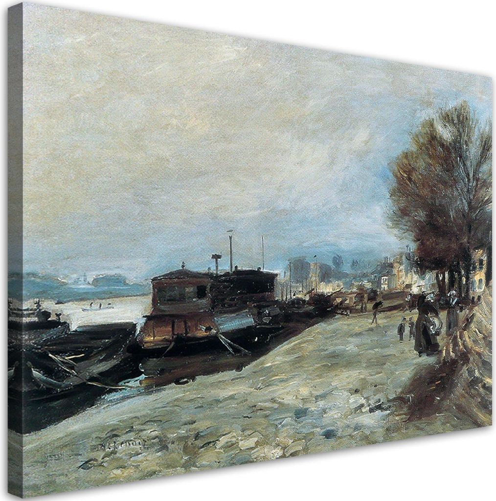 Leinwandbild Boot am Ufer der Seine - Auguste Renoir 60x40 Feeby Bunt bild für die wand bereit zum aufhängen