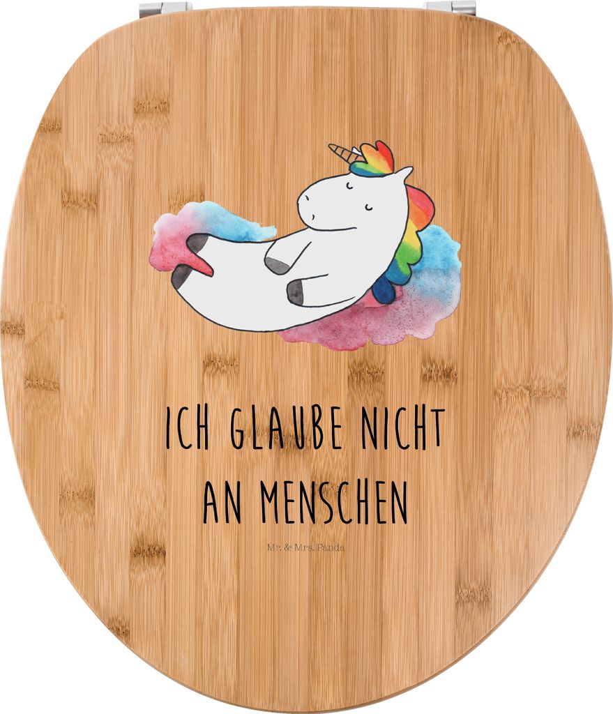 Mr. & Mrs. Panda Toilettendeckel Einhorn Wolke 7 - Transparent - Geschenk, Witzig, Einhörner, Klodeckel, klo deckel, WC-Sitz, Unicorn, Klo-Deckel,...