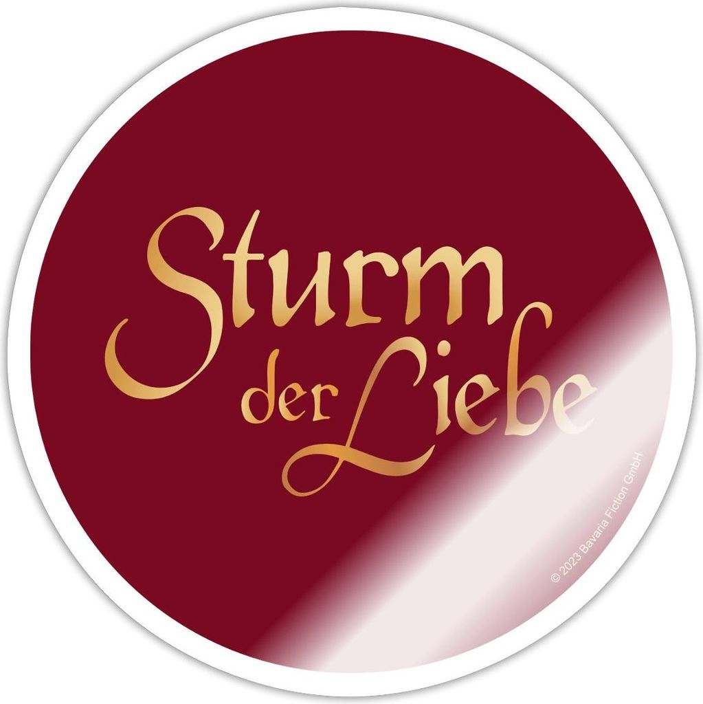 Spreadshirt Sturm Der Liebe Schriftzug Logo Gold Textur Sticker Aufkleber, 10 x 10 cm, Weiß glänzend