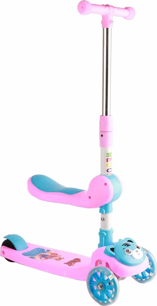 Monopattino Tre Ruote Evolution Rosa: Equilibrio e Luci LED Bimbi - 2