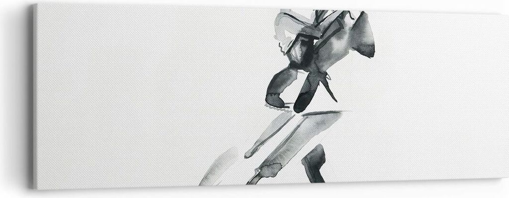 Bild auf Leinwand - Leinwandbild - Einteilig - Tango Zeichnen Schwarzweiß - 90x30cm - Wand Bild - Wanddeko - Wandbilder - Leinwanddruck - Bilder -...