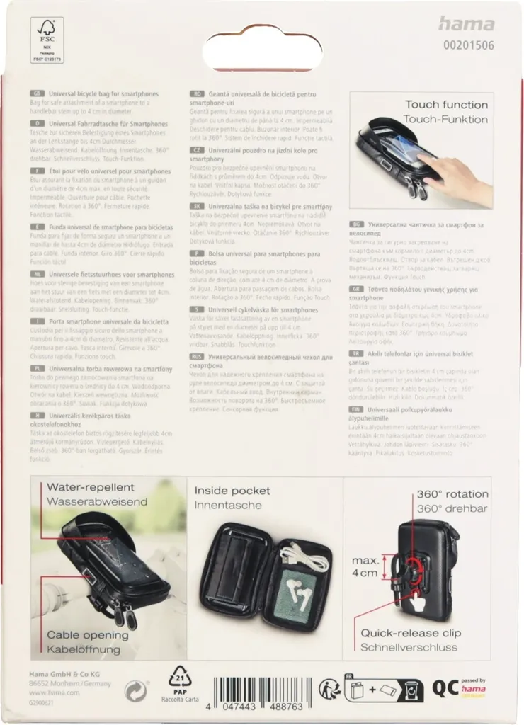 Support Smartphone Noir Ajustable Hama Multi avec Maintien Latéral Sûr - 10