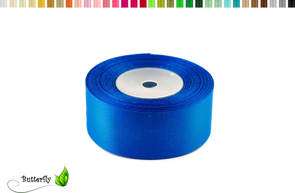 Satinband 38mm x 32m Rolle, Farbe:107 blau