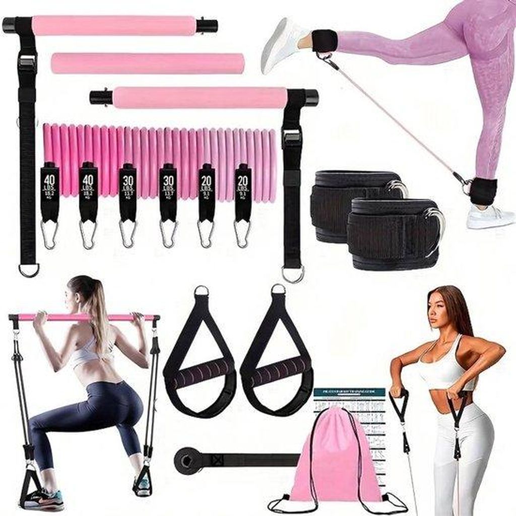 Fitnessbandenset voor dames, geschikt tot 82 kg, met 6 Productafbeelding 