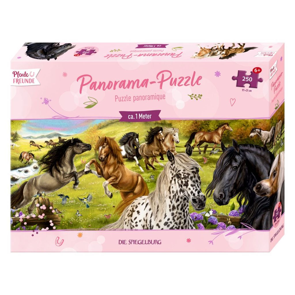 Panorama-Puzzle - Pferdefreunde (250 Teile)