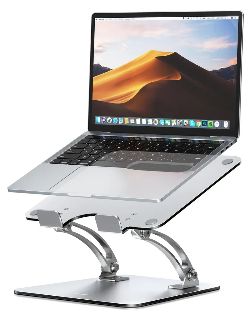 Support PC Portable Télétravail - Socle Ergonomique Ajustable et Transportable