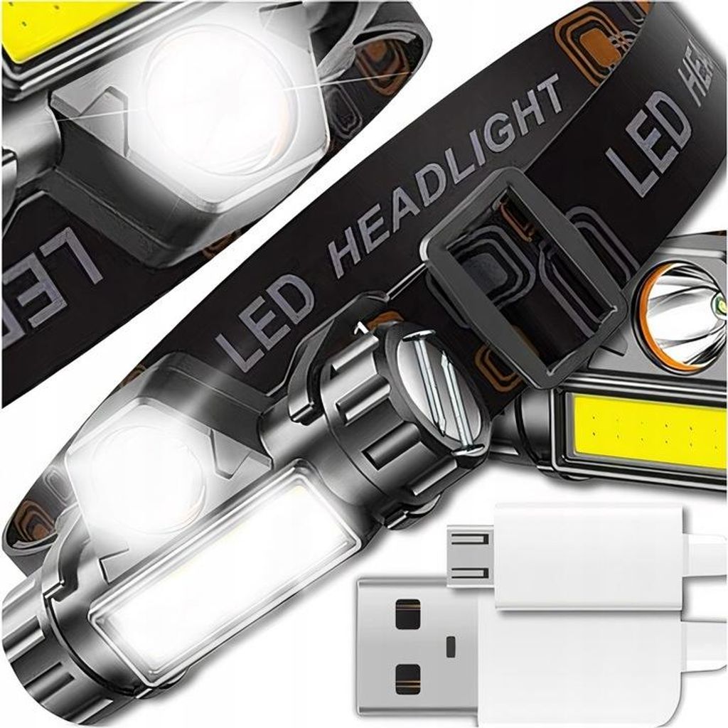 LED Stirnlampe Mit Magnet COB Abnehmbar USB Aufladbar 4in1 180 Lumen 90° Verstellbar Für Arbeit Camping