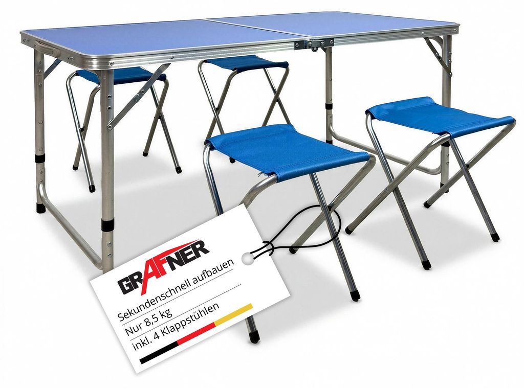 Grafner Campingtisch-Set 5 tlg. inkl. 4 Stühle Produktbild 