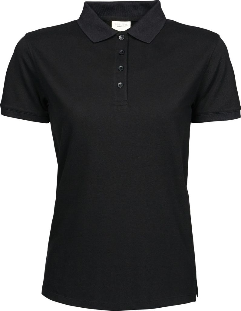 Tee Jays Damen Polo-Shirt, Kurzarm BC3302 (M) (Schwarz)