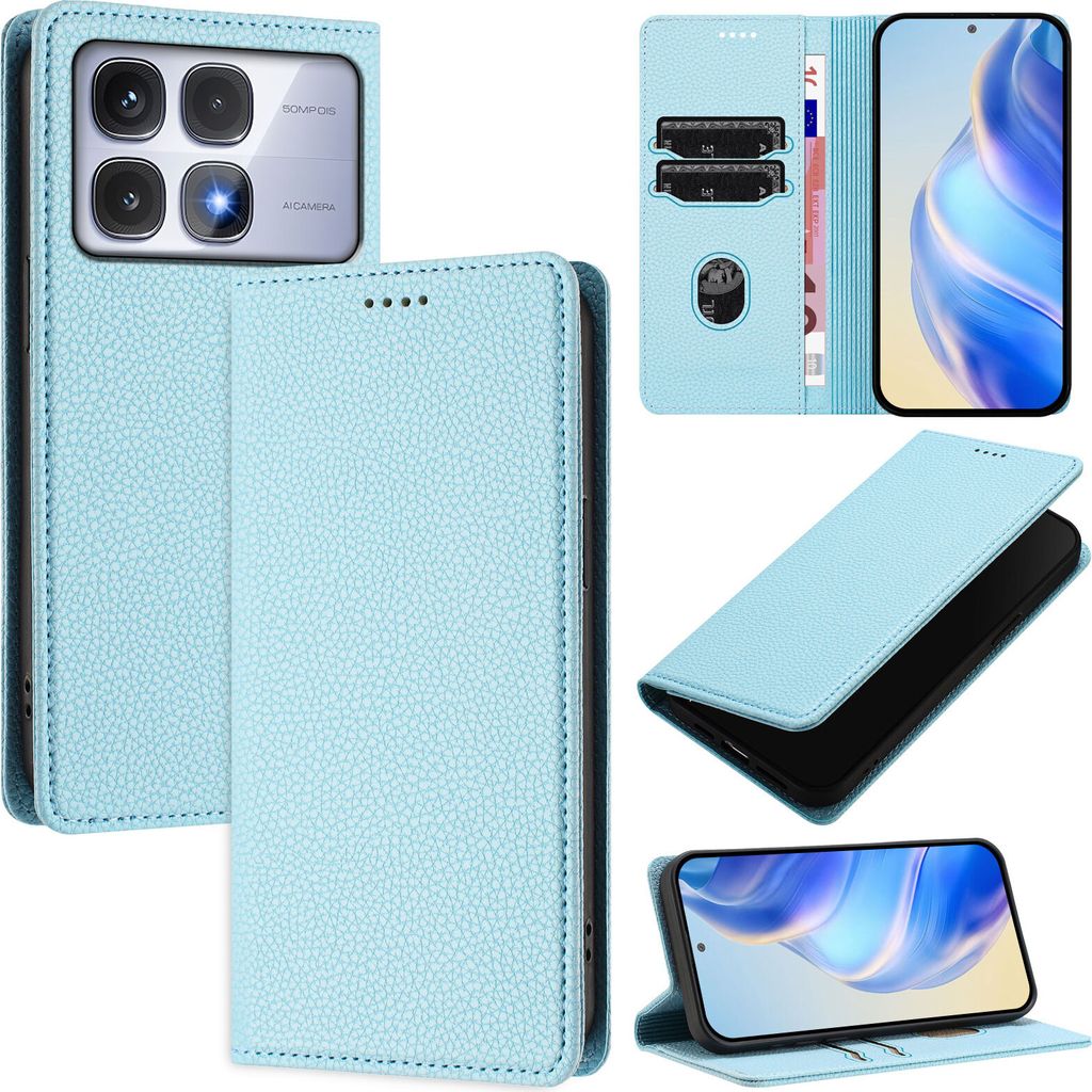 Litchi Leder Handyhülle für Xiaomi Redmi K70 Ultra Wallet Produktbild 