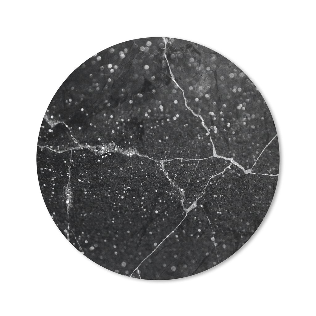 MuchoWow Mauspad Mousepad Marmor - Schwarz - Weiß 40x40 cm - Mousepads - Maus Mat - Pad - Mausunterlage - Schreibtisch Accessoires