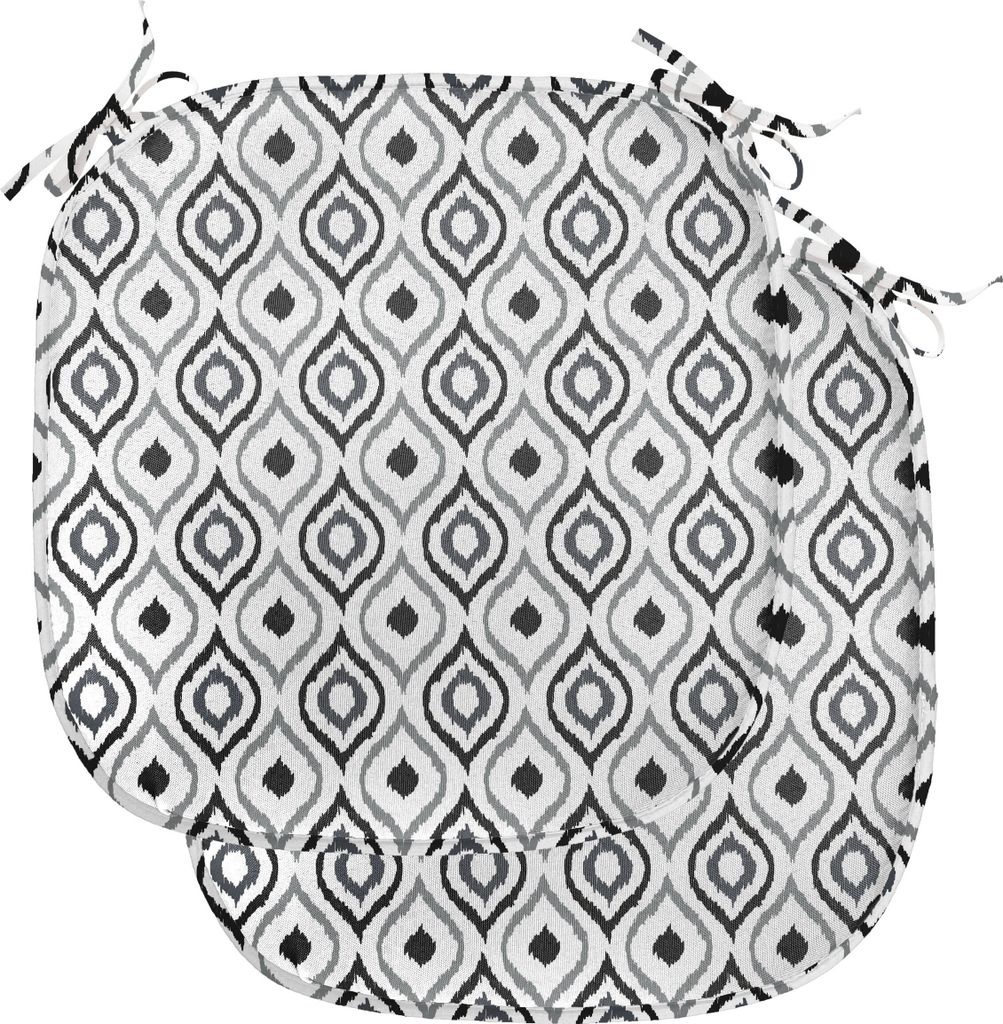 ABAKUHAUS Pfau Polster für Esszimmerstühle, Vogelfedern, Dekoratives wasserfestes Kissen mit Riemen für Küchensitze, 40 cm x 40 cm-2er Pack, He...