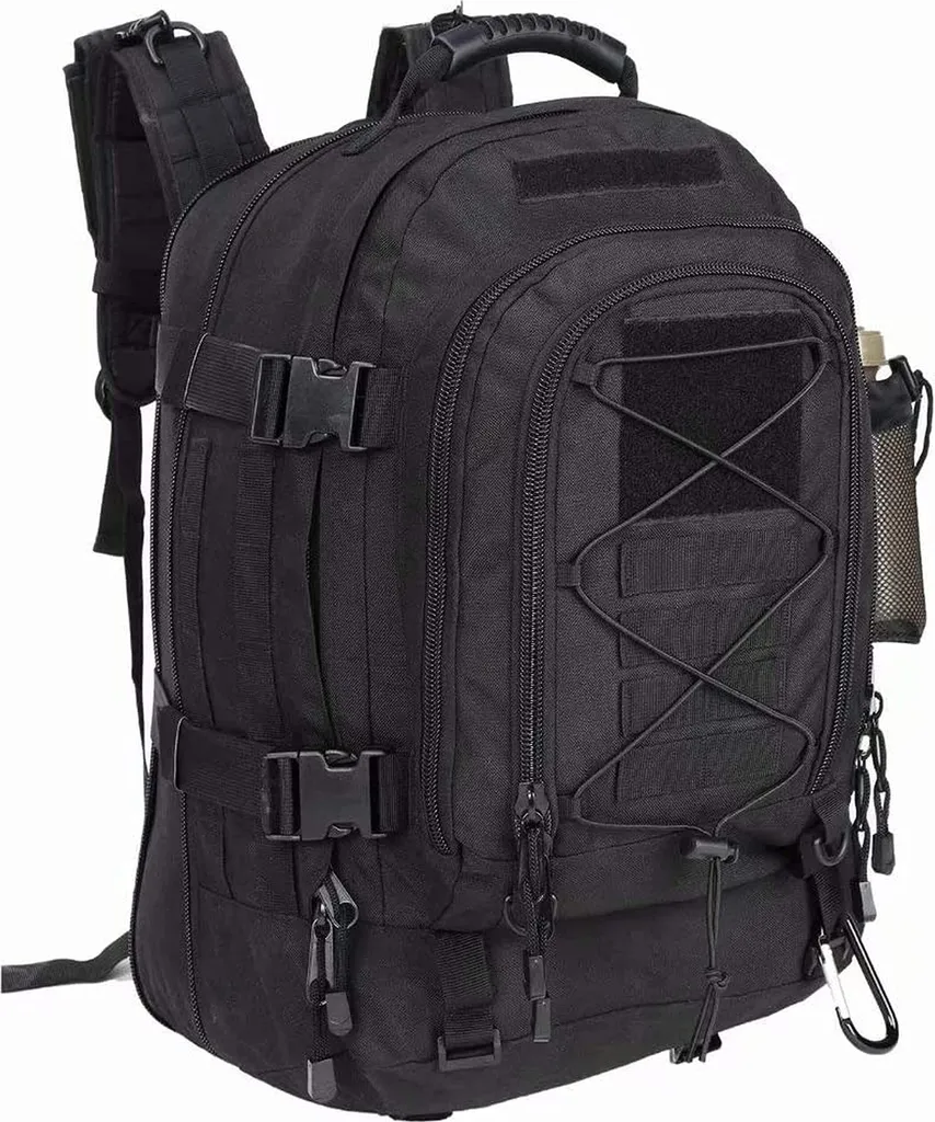 Sac à dos militaire 64L étanche Noir 1051 avec compartiment PC portable