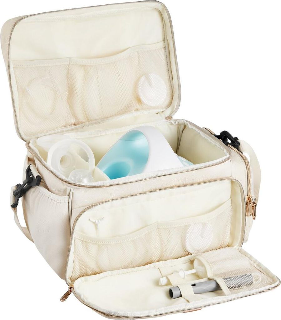 Brustpumpentasche, Stilltasche mit wasserdichter Unterlage, passend für S1/S2, Pumpenzubehör und Muttermilchaufbewahrung, tragbare Pumpentasche f...