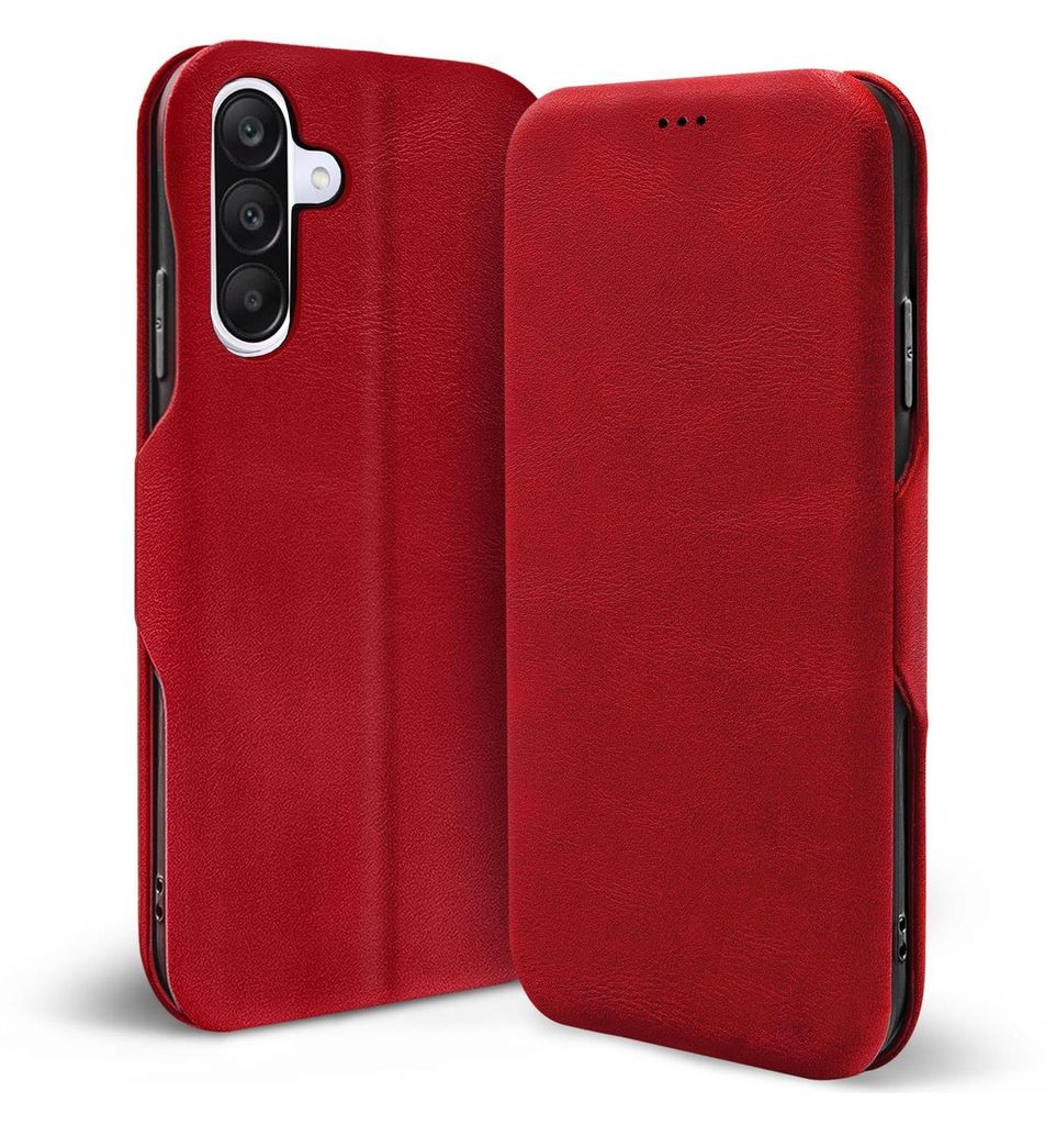 Conie Retro Klapp Tasche für Samsung Galaxy A36 5G Kartenfach Hülle Rundumschutz in Rot