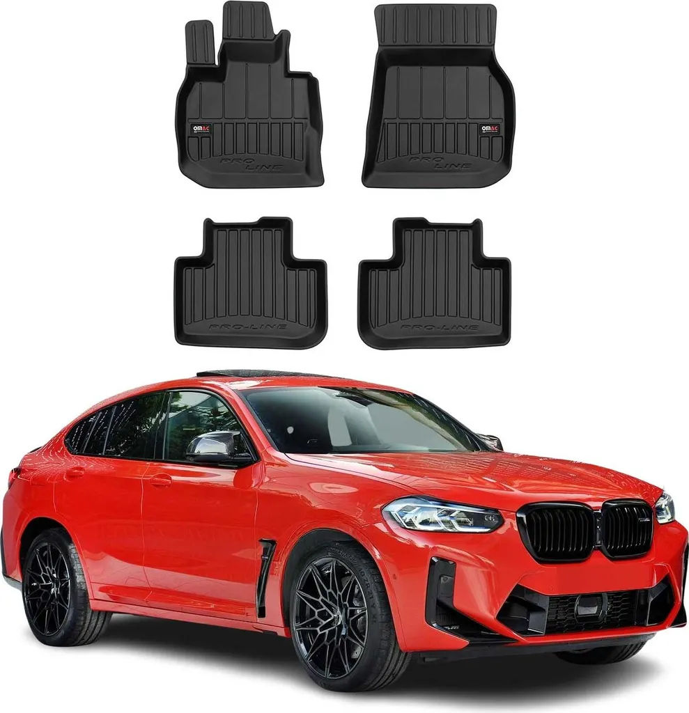 Tappetini in Gomma TPE per BMW X4 G02 2018-2025 - Lavabili e Inodore