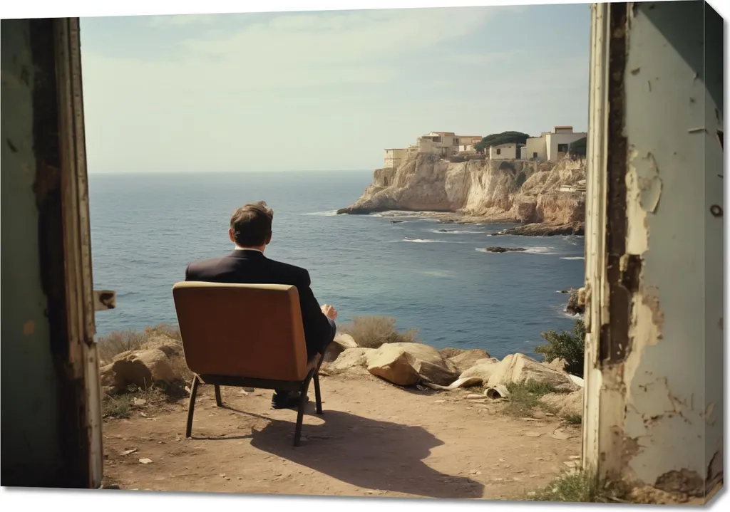 Offerta Quadro 100x70 cm Costa Solitaria | Stampa su Tela Premium