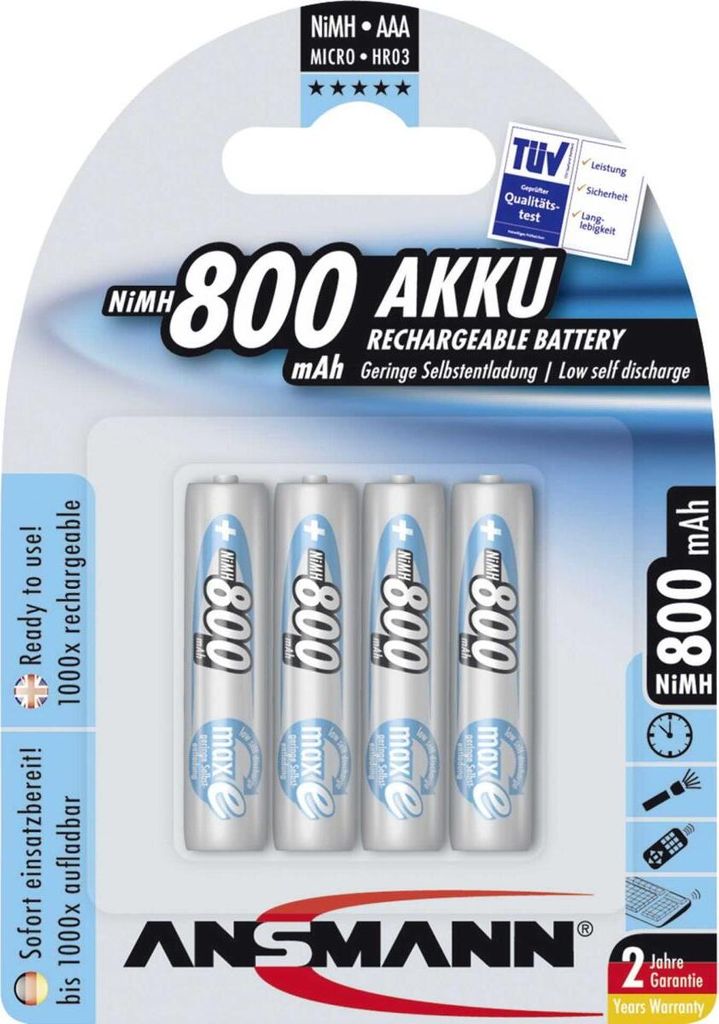 Batteria quadrata , AAA 800MAH PRECHARGED 4PK 5035042/01 da Immagine del prodotto 
