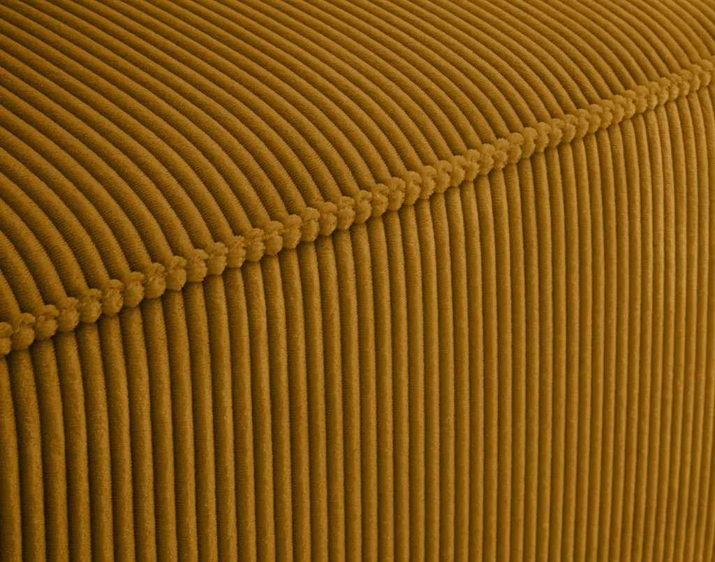 Lisa Design Arty module d'assise en velours côtelé jaune moutarde - 6