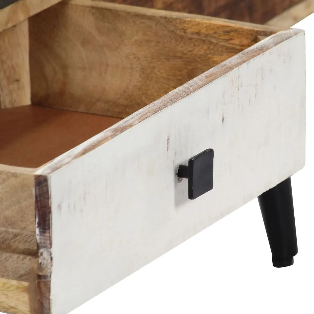 Buffet bois de manguier 118x30x62 cm : la solution rangement pour petits salons