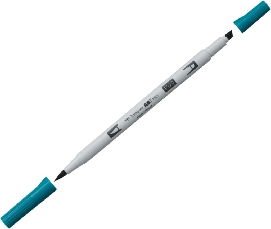 Dual-Fasermaler ABT Pro Keilspitze/Pinselspitze Alkoholbasis jade green Packung mit 3 Stück