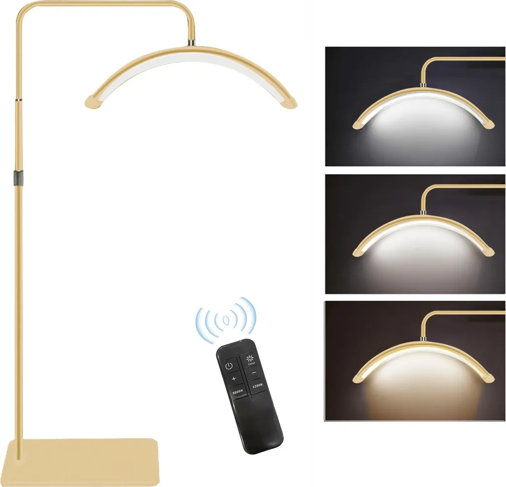 Mophorn Lampada da scrivania Nail 30W a mezzaluna con supporto per telefono. Luminosità e