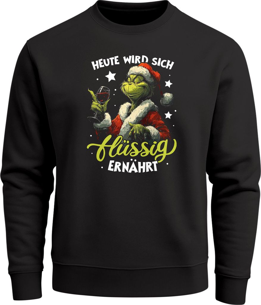 Sweatshirt Herren Weihnachtspullover lustige Sprüche Trinken Aufdruck Anti Weihnachtsoutfit Moonworks