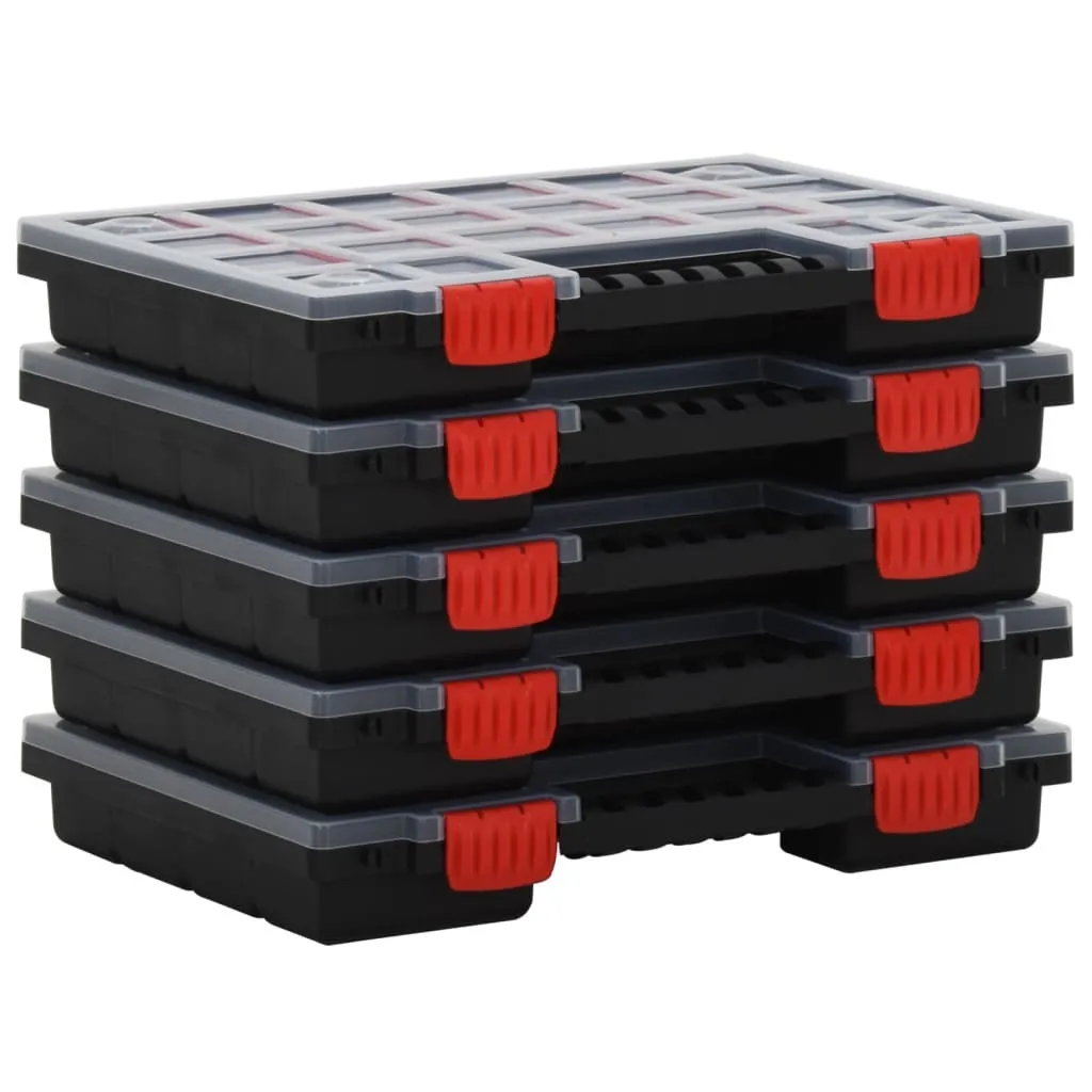Lot de 5 Boîtes d'assortiment 34,5x25x5 cm en Polypropylène Robuste