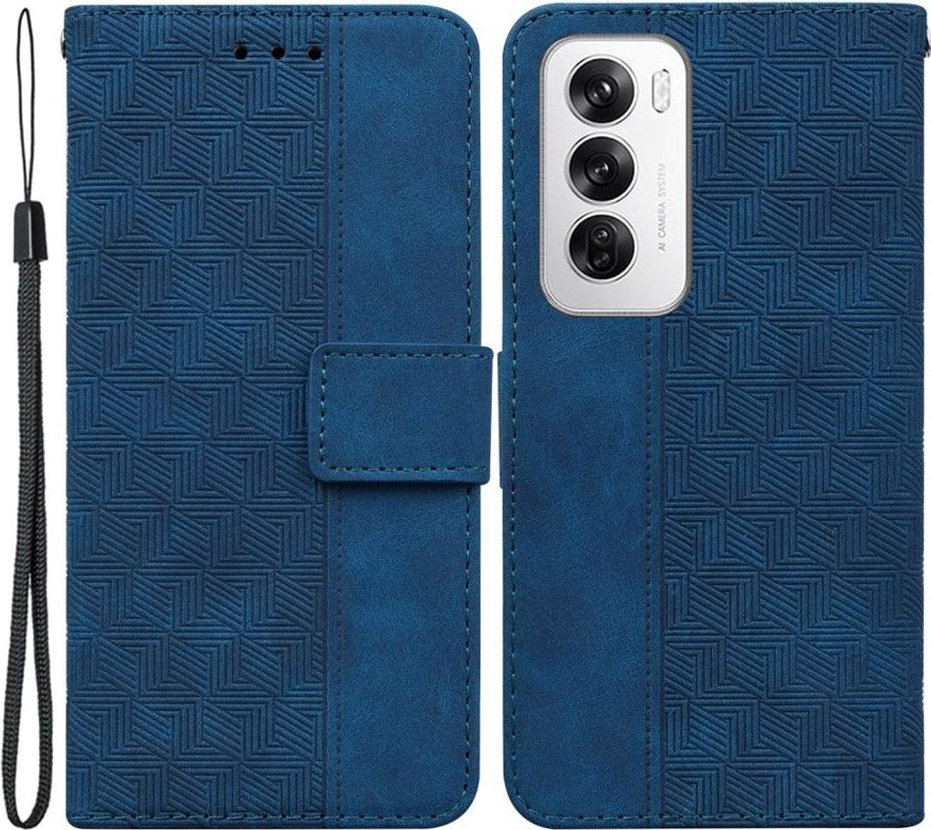 OPPO Reno12 Hülle - Coverup Geometric Klapphülle - Blau