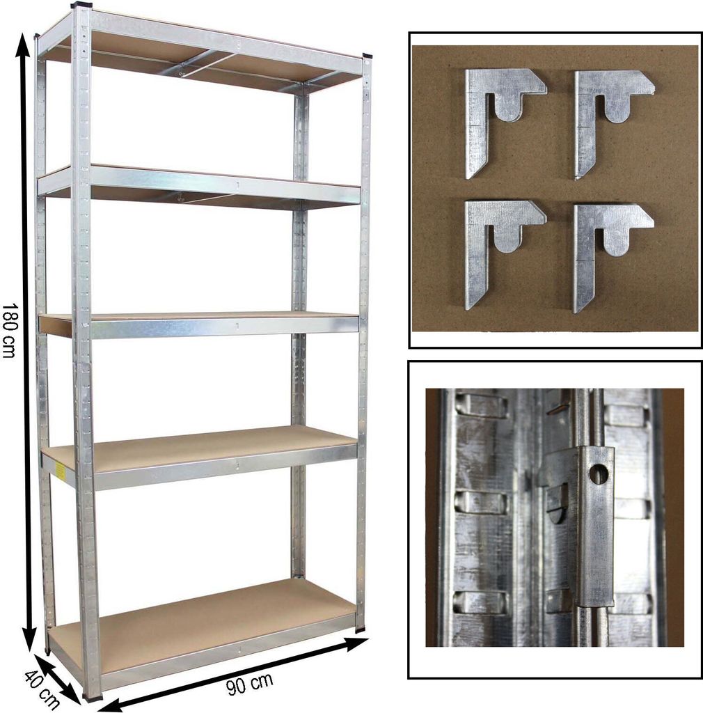 2x Schwerlastregal 180x90x40 cm 875 kg mit 5 Böden je Regal Produktbild 4