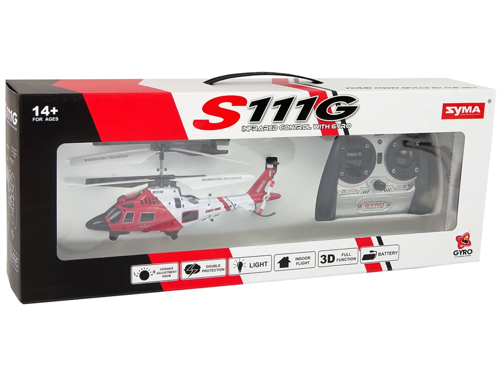 Hélicoptère SYMA S111G R/C Télécommandé avec Gyroscope et Lumières LED